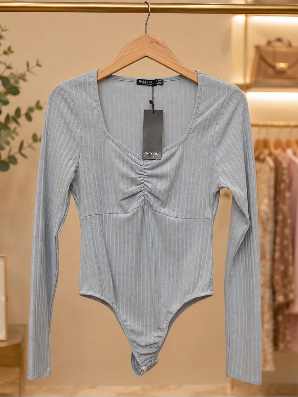 Nasty Gal Soft Rib Sweetheart Bodysuit NWT Size 8